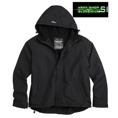 PREHODNA JAKNA WINDBREAKER ZIPPER PROIZVAJALCA SURPLUS ČRNA