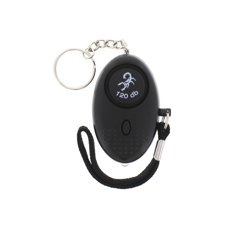 OSEBNI ALARM SCORPION 120 DB Z LUČKO V ČRNI BARVI