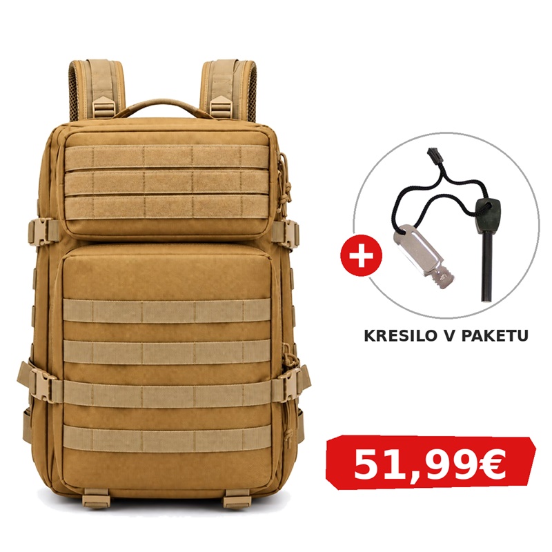 VOJAŠKI NAHRBTNIK BLACK STAR ASSAULT 45 V COYOTE BARVI + KRESILO