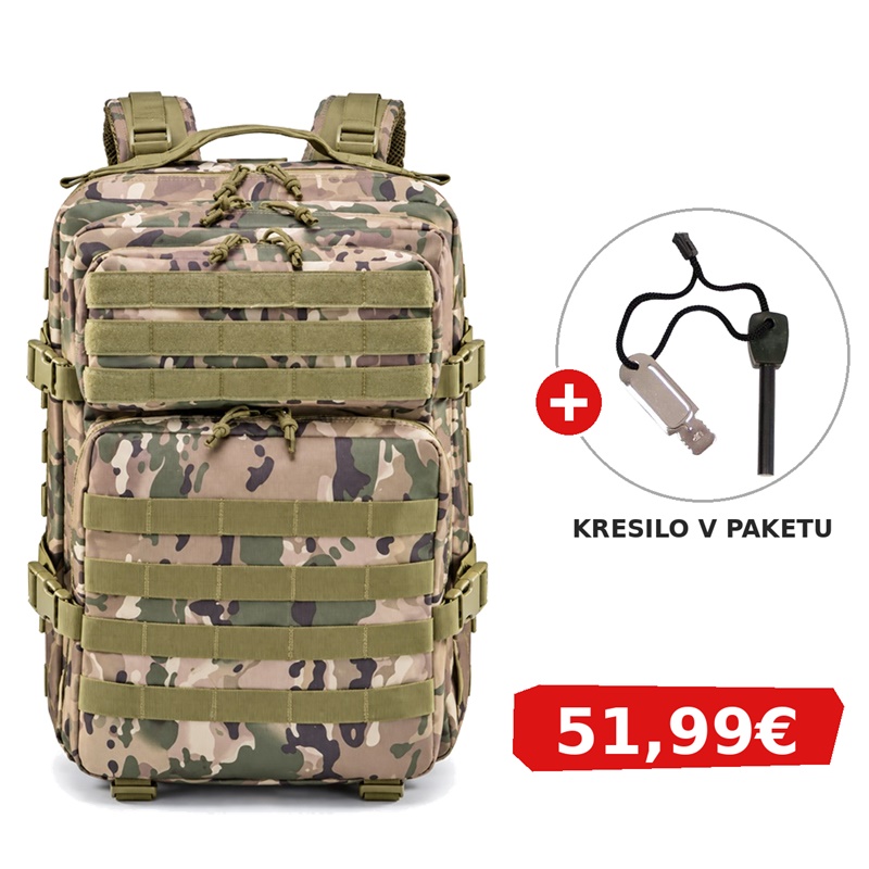 VOJAŠKI NAHRBTNIK BLACK STAR ASSAULT 45 V CP CAMO BARVI + KRESILO