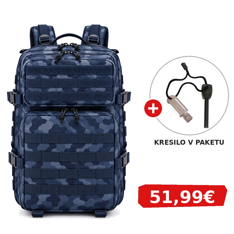 VOJAŠKI NAHRBTNIK BLACK STAR ASSAULT 45 V NAVY CAMO BARVI + KRESILO