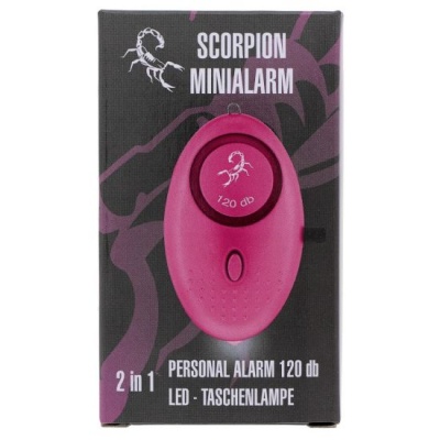 OSEBNI ALARM SCORPION 120 DB Z LUČKO V ROZA BARVI