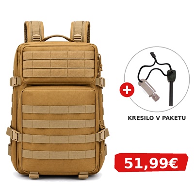 VOJAŠKI NAHRBTNIK BLACK STAR ASSAULT 45 V COYOTE BARVI + KRESILO