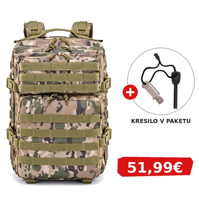 VOJAŠKI NAHRBTNIK BLACK STAR ASSAULT 45 V CP CAMO BARVI + KRESILO