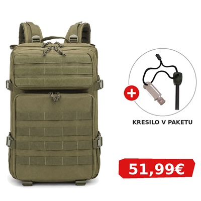 VOJAŠKI NAHRBTNIK BLACK STAR ASSAULT 45 V OLIVNO ZELENI BARVI + KRESILO
