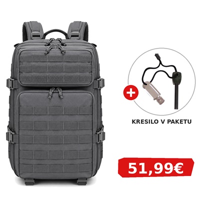 VOJAŠKI NAHRBTNIK BLACK STAR ASSAULT 45 V SIVI BARVI + KRESILO