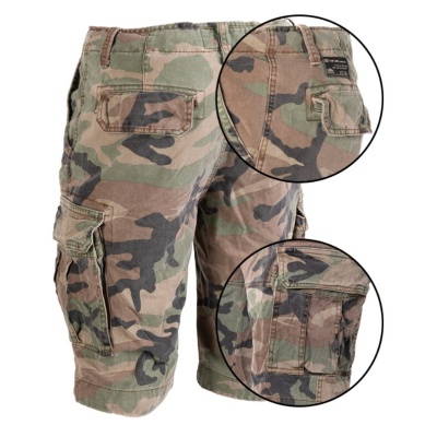 KRATKE HLAČE VINTAGE SHORTS PREWASH WOODLAND PROIZVAJALCA MILTEC