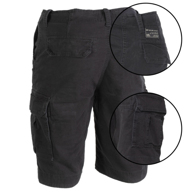 KRATKE HLAČE VINTAGE SHORTS PREWASH BLACK PROIZVAJALCA MILTEC