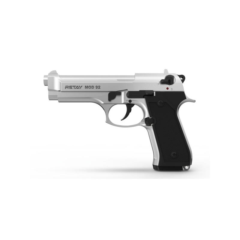 AKCIJSKI KOMPLET! STRAŠILNA P.A.K. (START) PIŠTOLA RETAY MOD92 CHROME 9MM