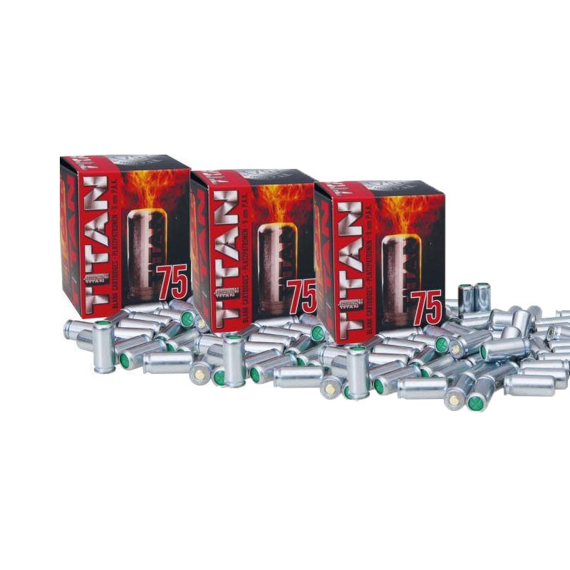 SLEPI NABOJI ZA STRAŠILNE P.A.K. PIŠTOLE TITAN 9MM 3x 75 KOS