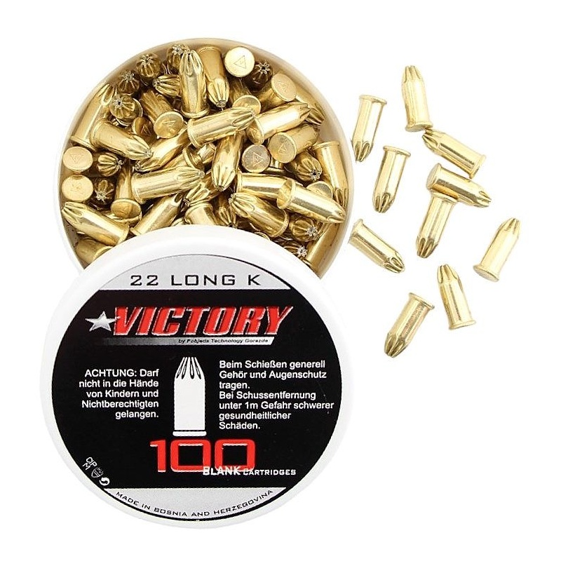 SLEPI NABOJI (RAZPOČNIKI) ZA STRAŠILNE P.A.K. PIŠTOLE VICTORY 6MM LONG .22 100 KOS
