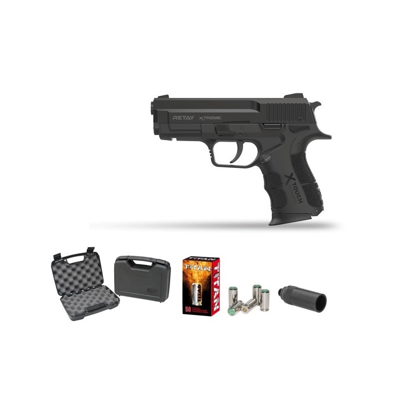 AKCIJSKI KOMPLET! STRAŠILNA P.A.K. (START) PIŠTOLA RETAY EXTREME BLACK 9MM