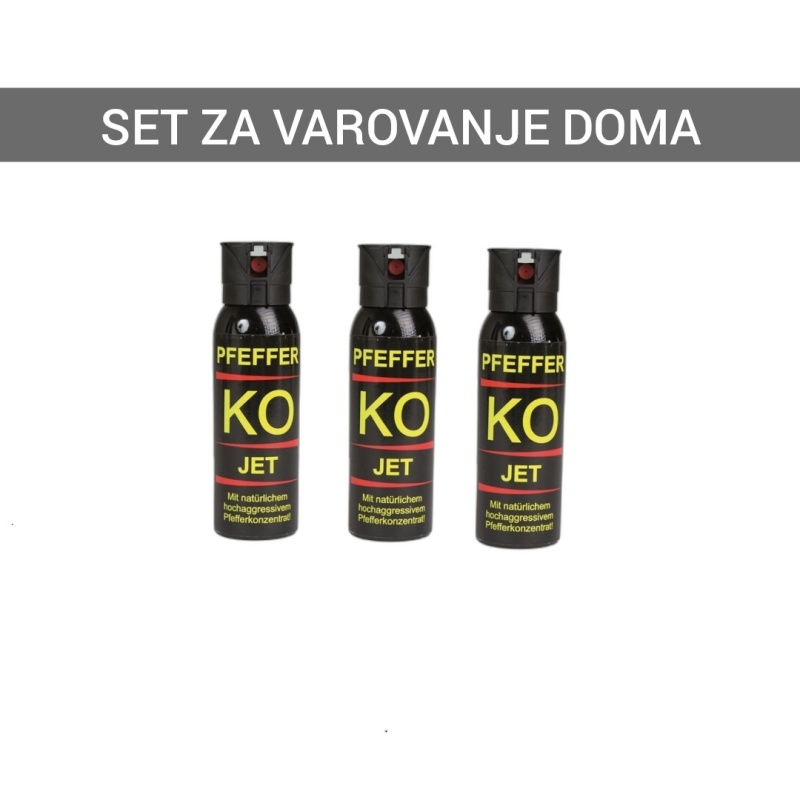 SET ZA VAROVANJE DOMA - 3X OBRAMBNI SPREJ SOLZIVEC KO JET 100 ML PROIZVAJALCA BALLISTOL