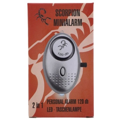 OSEBNI ALARM SCORPION 120 DB Z LUČKO V SIVI BARVI