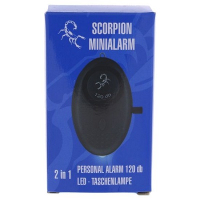 OSEBNI ALARM SCORPION 120 DB Z LUČKO V ČRNI BARVI