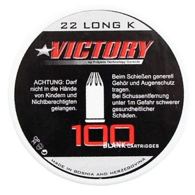 SLEPI NABOJI (RAZPOČNIKI) ZA STRAŠILNE P.A.K. PIŠTOLE VICTORY 6MM LONG .22 100 KOS