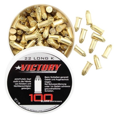 SLEPI NABOJI (RAZPOČNIKI) ZA STRAŠILNE P.A.K. PIŠTOLE VICTORY 6MM LONG .22 100 KOS