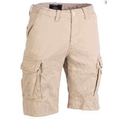 KRATKE HLAČE VINTAGE SHORTS PREWASH V PEŠČENI BARVI PROIZVAJALCA MILTEC