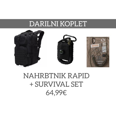 DARILNI KOMPLET: NAHRBNIK RAPID + SURVIVAL SET