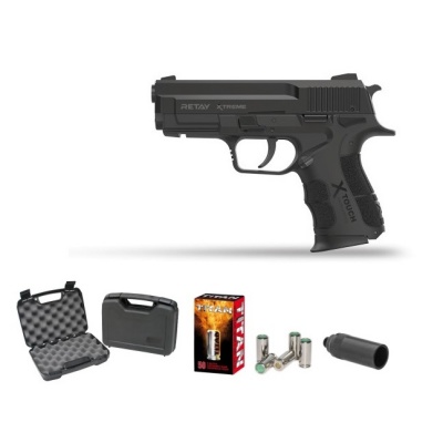 AKCIJSKI KOMPLET! STRAŠILNA P.A.K. (START) PIŠTOLA RETAY EXTREME BLACK 9MM