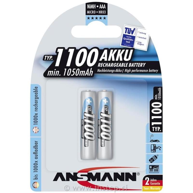Ansmann Acu LR03 - AAA, 2x, NiMH Polnilna baterija